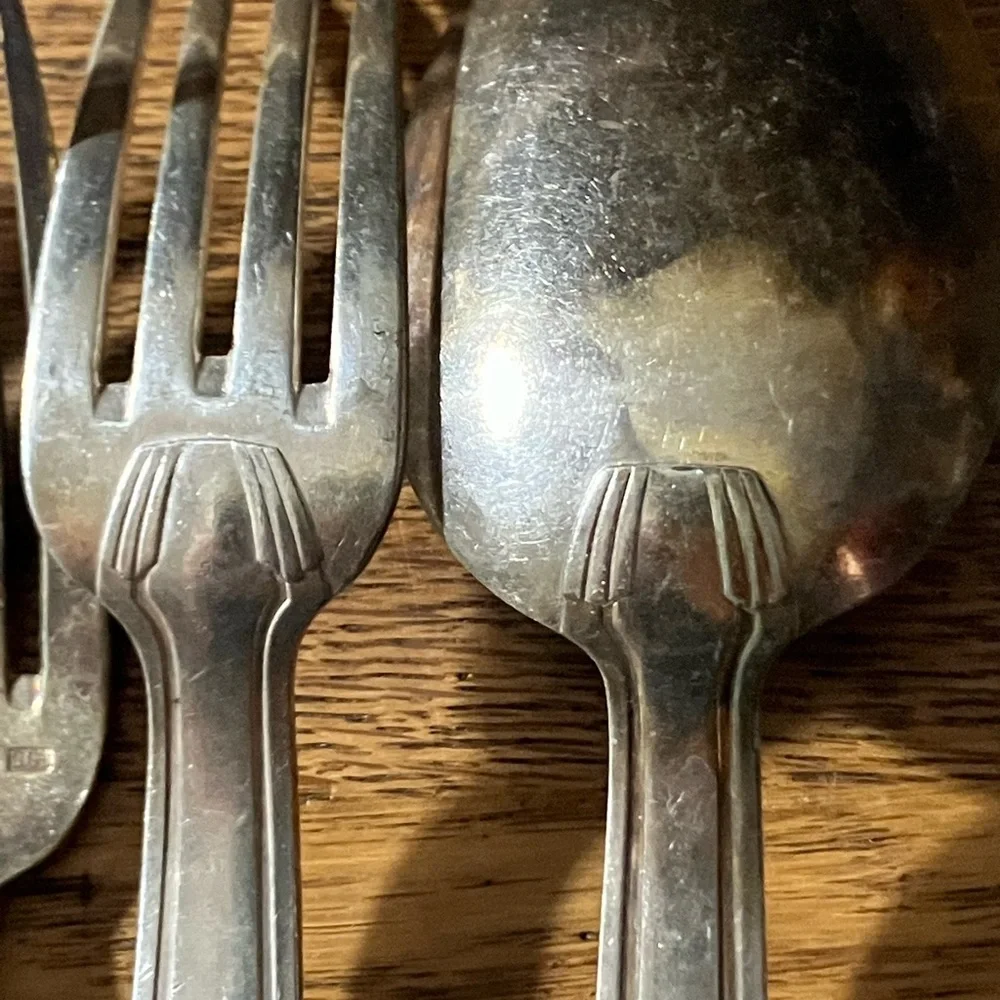 Antique / Vintage French Art Deco Silver Plated Flatware 24 pcs